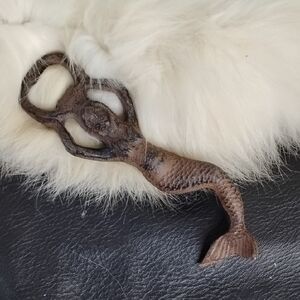 Vintage Brown Mermaid Cast Iron Bottle Opener